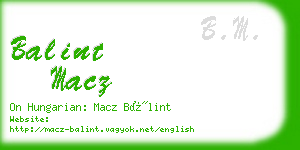 balint macz business card